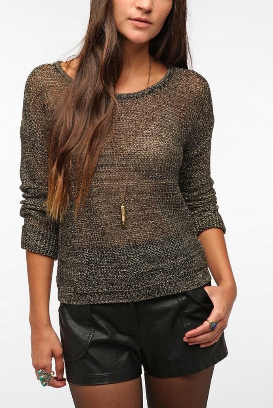 ByCorpus Gold Black Sheer Light Sweater Sz XS